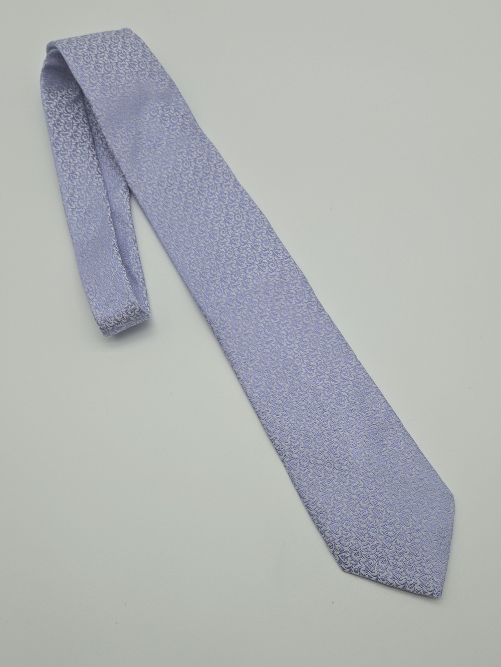 Paul Fredrick Light Blue, Patterned Silk Tie